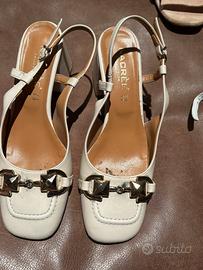 Sandali bianchi tacco basso Macrée Collection
