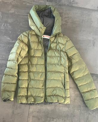 Piumino verde donna Invicta taglia S con cappuccio