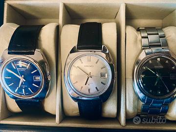 Trittico Seiko 1970 automatici acciaio funzionanti