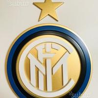 Logo Inter tridimensionale in legno laccato. 25cm