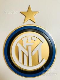 Logo Inter tridimensionale in legno laccato. 25cm