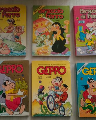 Lotto 6 Fumetti Anni80/90 Braccio di Ferro e Geppo