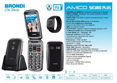 Cellulare BRONDI AMICO Salvavita+bracciale sos