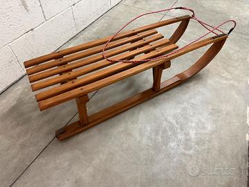 Slittino Legno Vintage Riverniciato Restauro