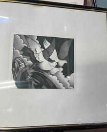 Bodini floriano acquaforte quadro