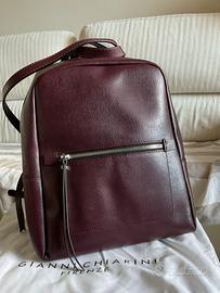 Gianni Chiarini zaino in pelle saffiano. Nuovo