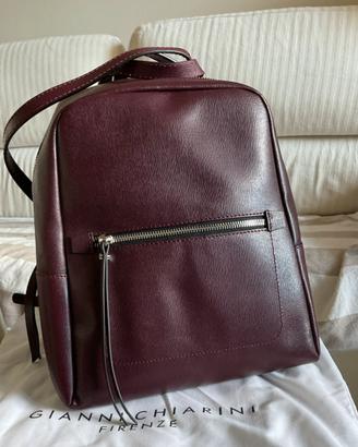Gianni Chiarini zaino in pelle saffiano. Nuovo