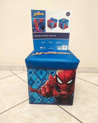 Pouf contenitore salva spazio per bimbi Spiderman 