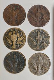 10 Centesimi - 1938,1939,1942,1943 - ITALIA