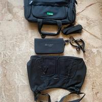 3 pezzi: porta pc, borsetta e porta documenti.