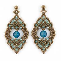 Orecchini vintage pendenti in bronzo pietre agata