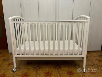 Lettino Pali bianco con materasso