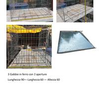 3 gabbie per trasporto cani