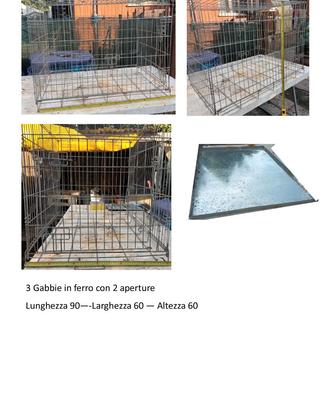 3 gabbie per trasporto cani