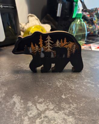 Decorazione orso in legno