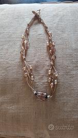 collana in corda e pietre bigiotteria 