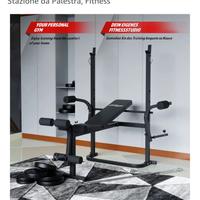 Palestra completa di panca manubri e dischi