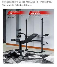 Palestra completa di panca manubri e dischi