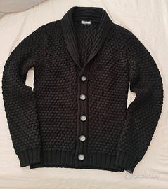 Cardigan uomo collo sciallato nero - M