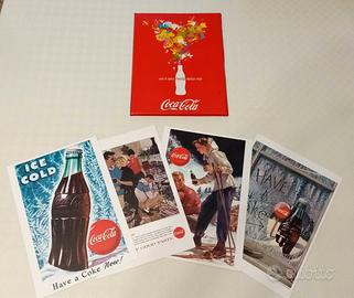 4 Stampe CocaCola immagini d'epoca+Porta stampe