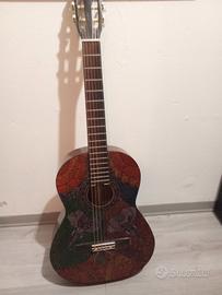 chitarra classica decorata a mano 
