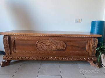 Cassapanca classica legno noce