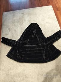 giubbotto foderato. in pelliccia sintetica nero ta