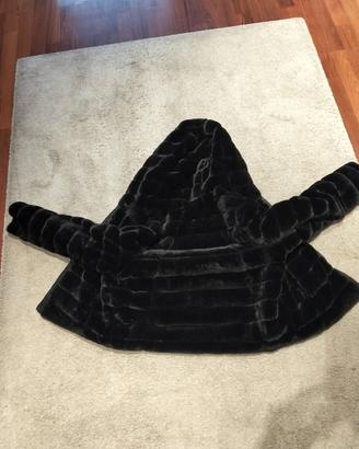 giubbotto foderato. in pelliccia sintetica nero ta