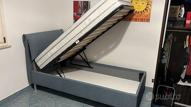 Letto Singolo Contenitore + Materasso Molle Insacc