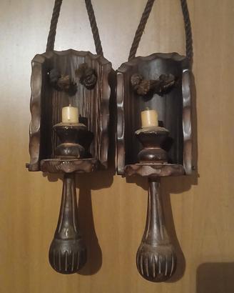 fiaccole vintage legno 80s 