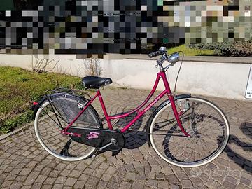 Bici donna classica con paragonna sella pelle 26"