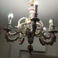 lampadario Capodimonte antico dipinto a mano 8 luc