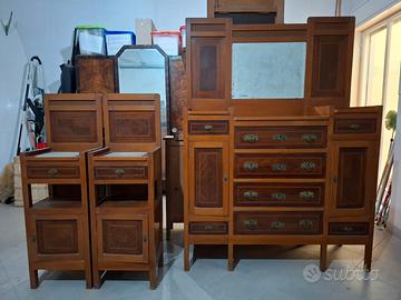 Trittico Comò/Comodini antichi Liberty Primo '900