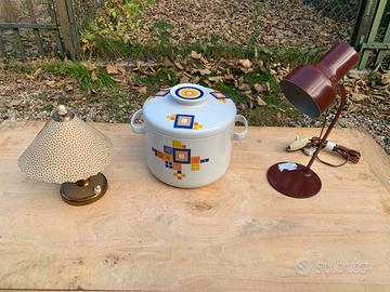 Porta biscotti vintage, vecchia lampada da tavolo