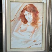 QUADRO FIRMATO 'RUBERTO' FIGURA DI DONNA