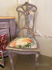 Sedia vintage Shabby in legno