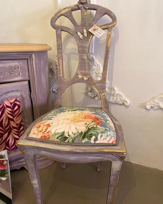 Sedia vintage Shabby in legno