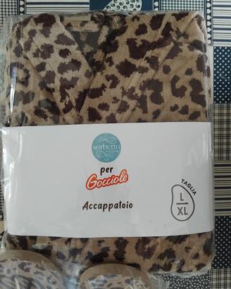 accappatoio gocciole l/xl e infradito 41/43
