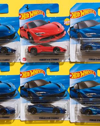 LOTTO 6 PEZZI Hot Wheels Ferrari SF90 Stradale