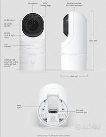 Kit Sorveglianza Ubiquiti UniFi G3 Flex (3 Camere)