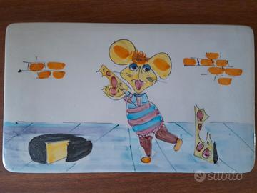 Vassoio Vintage porta formaggio Topo Gigio