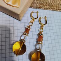 Orecchini con Ambra messicana naturale
