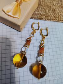 Orecchini con Ambra messicana naturale