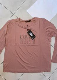Maglia Rosa “coveri moving” con glitter Taglia XL