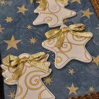 3Decorazioni vintage Natale porcellana Tognana