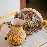 Brocca e cestino ceramica