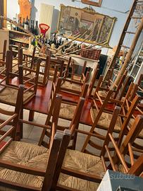 Sedie legno con seduta paglia