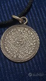 Collana calendario azteco vintage argento