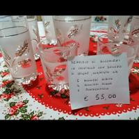 Vintage. Servizio Bicchieri cristallo con decoro.