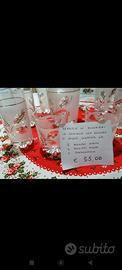Vintage. Servizio Bicchieri cristallo con decoro.